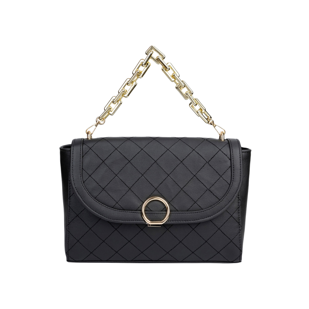 Black Stitched Handbag