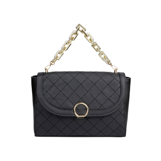 Black Stitched Handbag