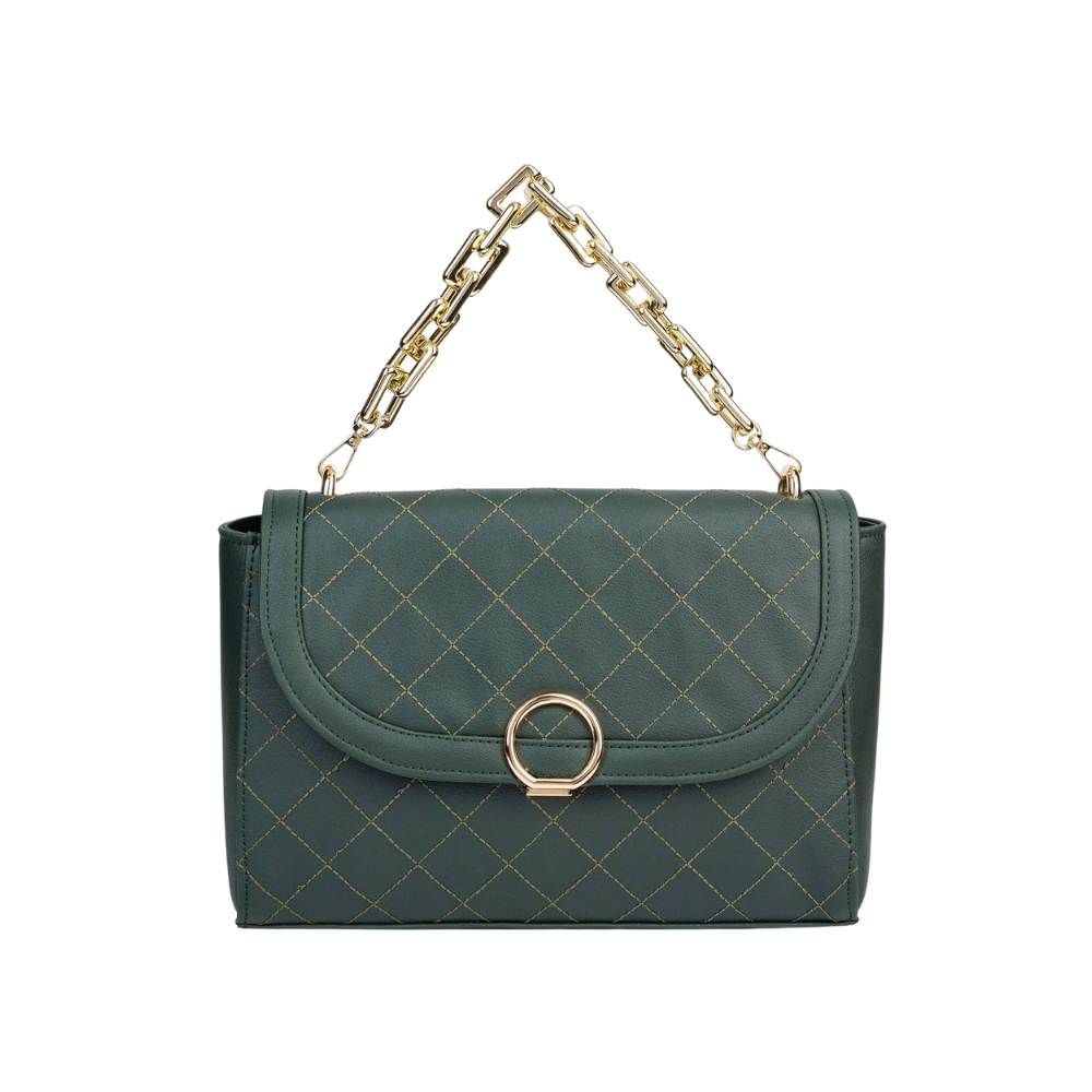 Green Stitched Handbag